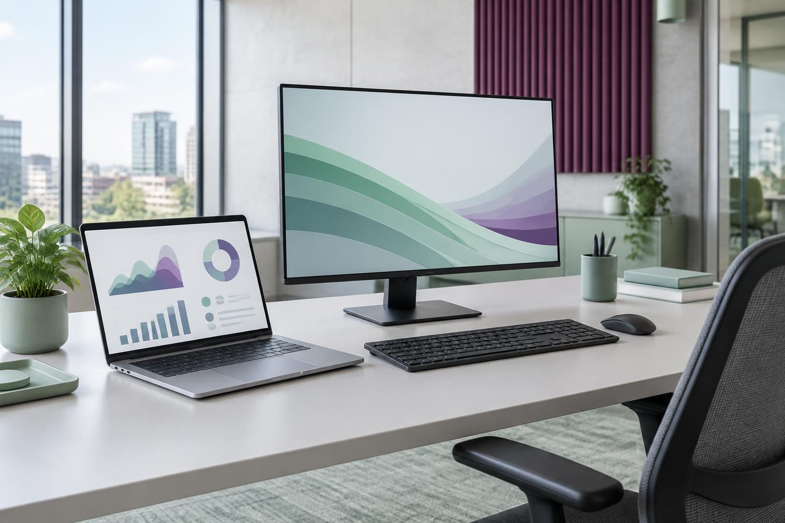 Business laptop and desktop workstation